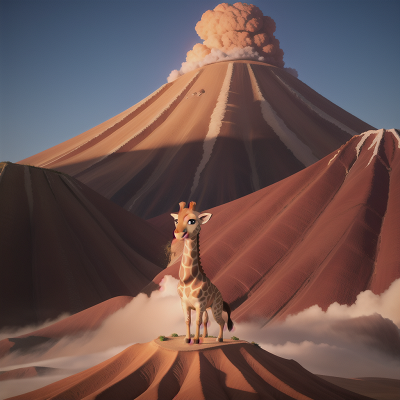 Image For Post Anime, giraffe, mountains, sandstorm, volcano, angel, HD, 4K, AI Generated Art
