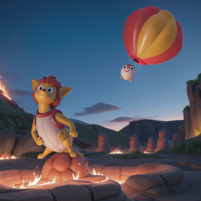 Image For Post Anime, dancing, balloon, park, lava, griffin, HD, 4K, AI Generated Art