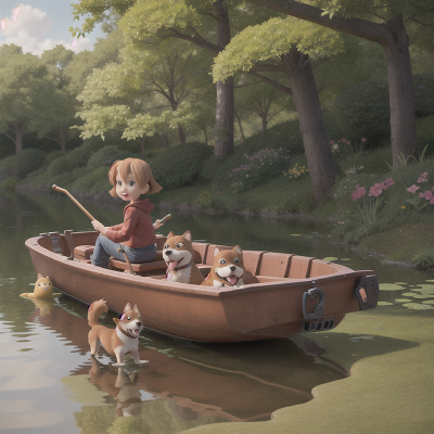 Image For Post Anime, boat, dog, swamp, magic wand, car, HD, 4K, AI Generated Art