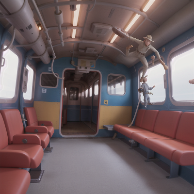 Image For Post Anime, train, surprise, space station, statue, cowboys, HD, 4K, AI Generated Art