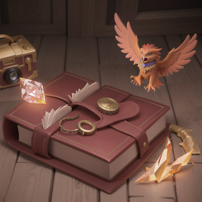Image For Post Anime, spell book, phoenix, crystal, betrayal, camera, HD, 4K, AI Generated Art