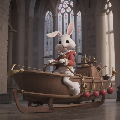 Image For Post Anime, cathedral, king, rabbit, boat, key, HD, 4K, AI Generated Art