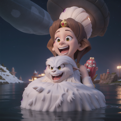 Image For Post Anime, yeti, laughter, sphinx, moonlight, submarine, HD, 4K, AI Generated Art
