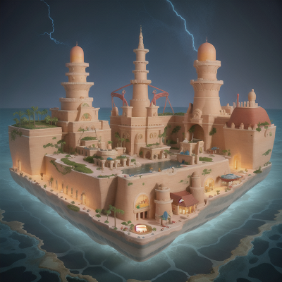 Image For Post Anime, map, seafood restaurant, underwater city, storm, sphinx, HD, 4K, AI Generated Art