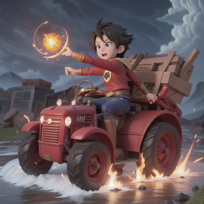 Image For Post Anime, spell book, tsunami, tractor, superhero, cursed amulet, HD, 4K, AI Generated Art