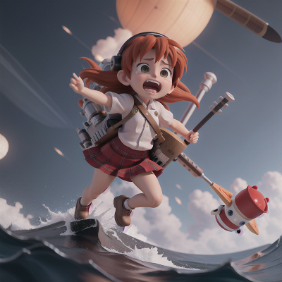 Image For Post Anime, bagpipes, crying, tsunami, flying, spaceship, HD, 4K, AI Generated Art