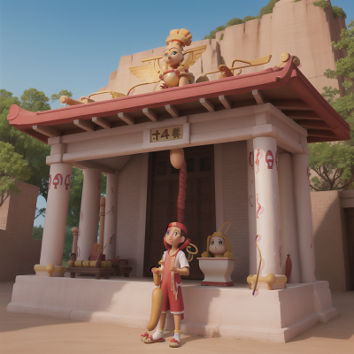 Image For Post Anime, sphinx, trumpet, hot dog stand, flying, temple, HD, 4K, AI Generated Art