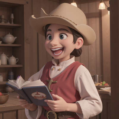 Image For Post Anime, book, chef, laughter, wild west town, elephant, HD, 4K, AI Generated Art