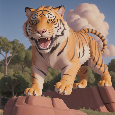 Image For Post Anime, sabertooth tiger, bus, helicopter, tiger, cyborg, HD, 4K, AI Generated Art