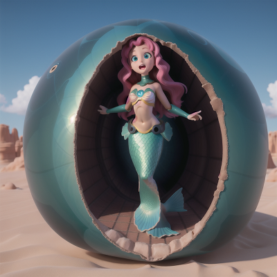 Image For Post Anime, mermaid, artificial intelligence, wormhole, desert, surprise, HD, 4K, AI Generated Art