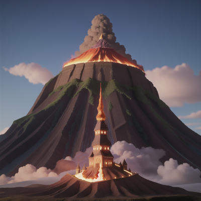 Image For Post Anime, volcano, wizard's hat, medieval castle, time machine, suspicion, HD, 4K, AI Generated Art