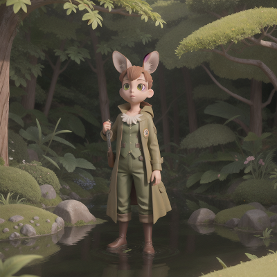 Image For Post Anime, kangaroo, detective, swamp, fairy, fog, HD, 4K, AI Generated Art