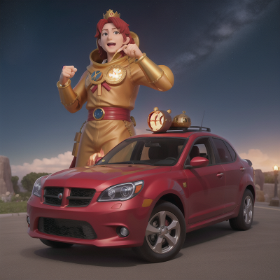 Image For Post Anime, statue, car, king, space, treasure, HD, 4K, AI Generated Art