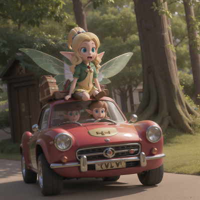 Image For Post Anime, fairy dust, car, elf, treasure, school, HD, 4K, AI Generated Art