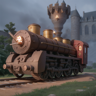 Image For Post Anime, treasure chest, tank, medieval castle, train, ghost, HD, 4K, AI Generated Art