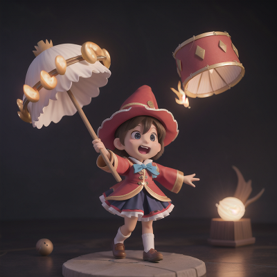 Image For Post Anime, drum, success, wizard's hat, joy, ghostly apparition, HD, 4K, AI Generated Art