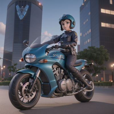 Image For Post Anime, motorcycle, skyscraper, crystal, sphinx, police officer, HD, 4K, AI Generated Art
