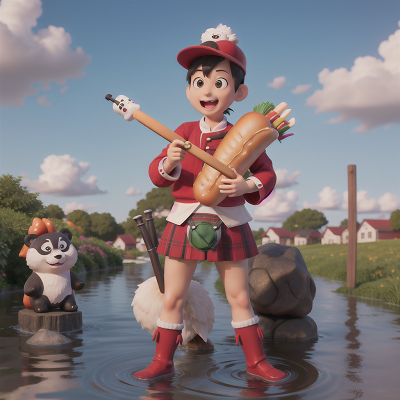 Image For Post Anime, bagpipes, flood, hot dog stand, panda, fox, HD, 4K, AI Generated Art