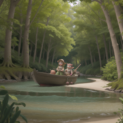 Image For Post Anime, holodeck, goblin, forest, boat, beach, HD, 4K, AI Generated Art