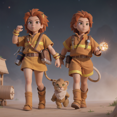 Image For Post Anime, tribal warriors, space, village, lion, firefighter, HD, 4K, AI Generated Art