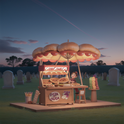 Image For Post Anime, force field, hot dog stand, fruit market, haunted graveyard, pizza, HD, 4K, AI Generated Art