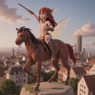 Image For Post Anime, centaur, wizard, city, fairy, fighting, HD, 4K, AI Generated Art