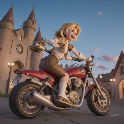 Image For Post Anime, medieval castle, ice cream parlor, sabertooth tiger, motorcycle, laser gun, HD, 4K, AI Generated Art