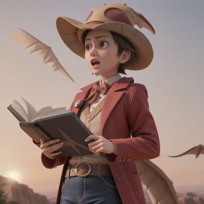 Image For Post Anime, doctor, book, success, pterodactyl, wild west town, HD, 4K, AI Generated Art