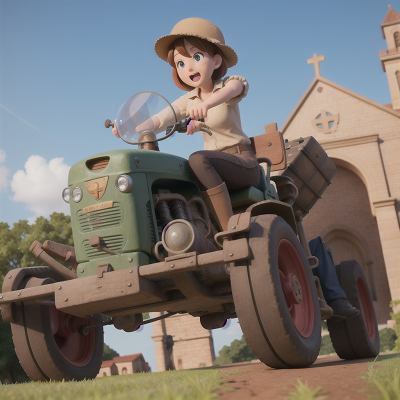 Image For Post Anime, archaeologist, surprise, tractor, cathedral, jumping, HD, 4K, AI Generated Art