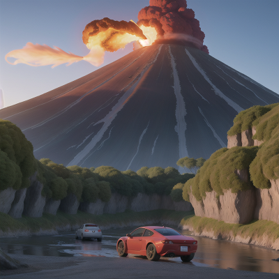 Image For Post Anime, cathedral, whale, car, volcano, river, HD, 4K, AI Generated Art