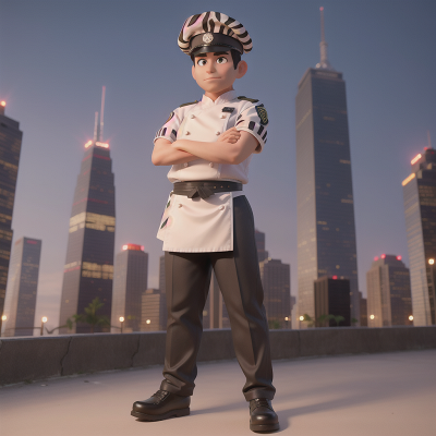 Image For Post Anime, police officer, chef, skyscraper, zebra, werewolf, HD, 4K, AI Generated Art