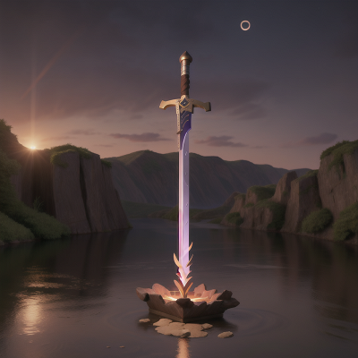 Image For Post Anime, sword, betrayal, solar eclipse, treasure, river, HD, 4K, AI Generated Art