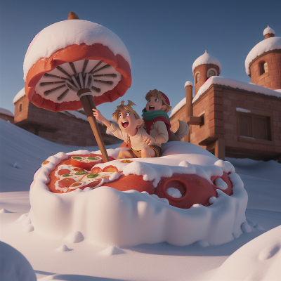 Image For Post Anime, snow, pizza, time machine, dragon, desert, HD, 4K, AI Generated Art