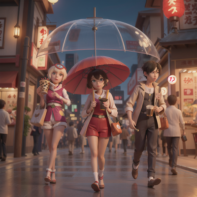 Image For Post Anime, time machine, sushi, futuristic metropolis, bubble tea, umbrella, HD, 4K, AI Generated Art