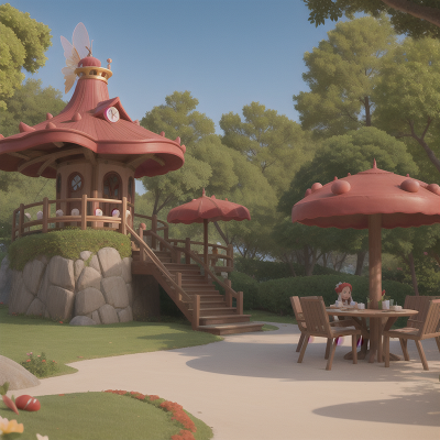 Image For Post Anime, fairy, park, seafood restaurant, princess, helicopter, HD, 4K, AI Generated Art