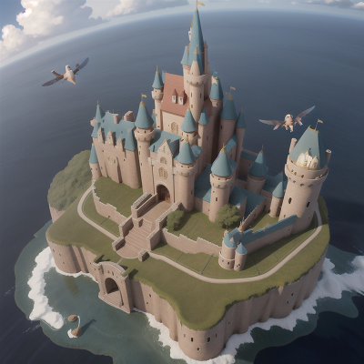 Image For Post Anime, flying, map, wizard, island, castle, HD, 4K, AI Generated Art