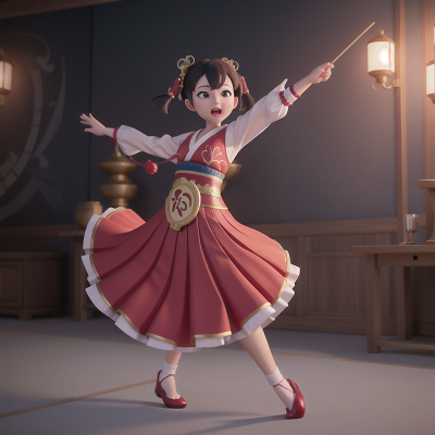 Image For Post Anime, dancing, geisha, fairy dust, anger, success, HD, 4K, AI Generated Art
