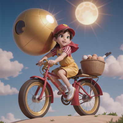 Image For Post Anime, golden egg, chef, solar eclipse, circus, bicycle, HD, 4K, AI Generated Art