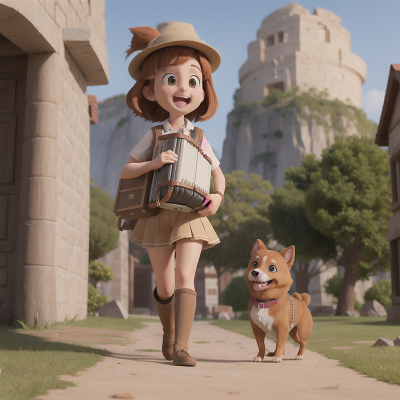 Image For Post Anime, archaeologist, school, surprise, accordion, dog, HD, 4K, AI Generated Art