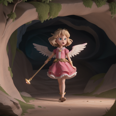 Image For Post Anime, angel, cave, magic wand, drought, princess, HD, 4K, AI Generated Art