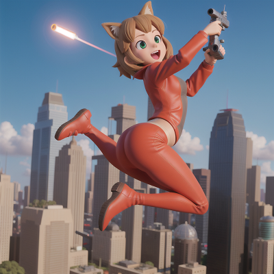 Image For Post Anime, kangaroo, laser gun, maze, jumping, skyscraper, HD, 4K, AI Generated Art