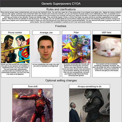 Image For Post Generic Superpowers v1.3 CYOA from /tg/