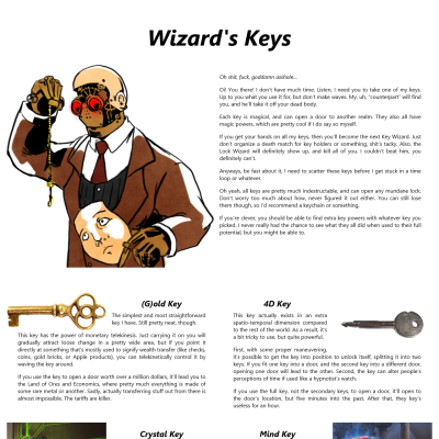 Image For Post Wizard's Keys CYOA from /tg/