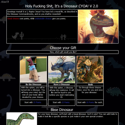 Image For Post Dinosaur CYOA V 2.0 by Azes13