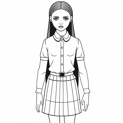 Image For Post Wednesday Addams Featuring Her Dreadful Doll - Wallpaper