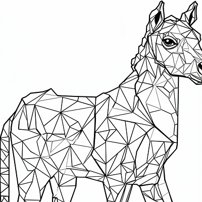 Image For Post Geometrically Interpreted Animals Polygonal Style - Printable Coloring Page