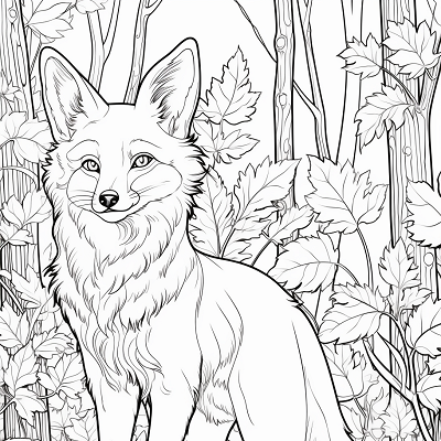 Image For Post Fox Dashing Through the Woods - Printable Coloring Page
