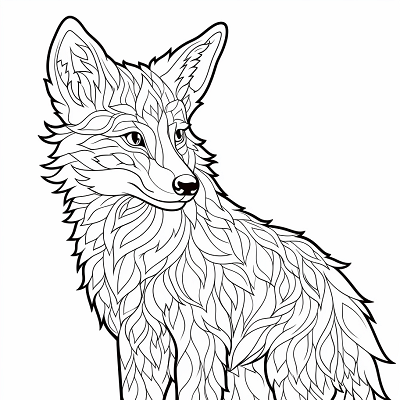 Image For Post Nature Infused Fox Art Leaf filled Patterns - Printable Coloring Page