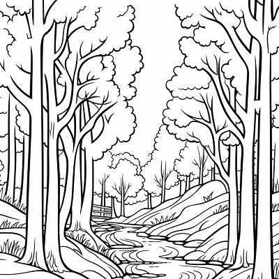 Image For Post River Natural Course - Printable Coloring Page