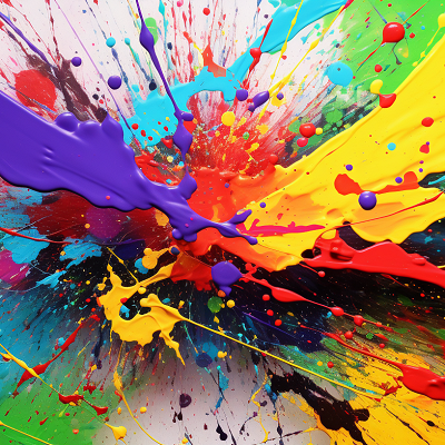 Image For Post Abstract Paint Splashes Vibrant Rainbow - Wallpaper